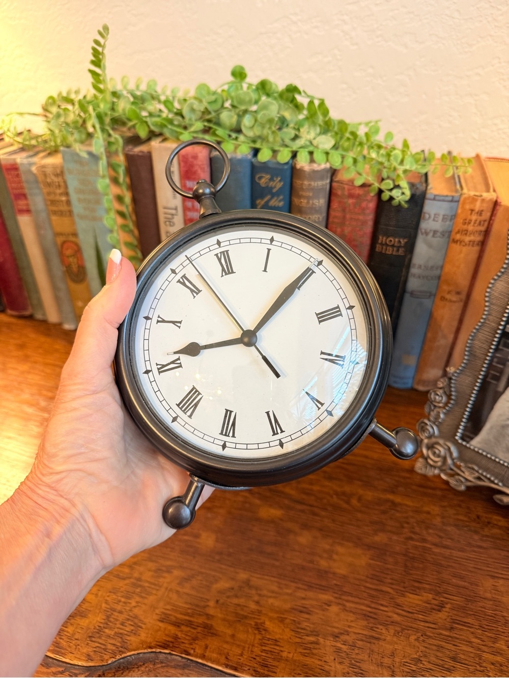 Pottery Barn Bronze Table Clock Pocket Watch - Picture 12 of 16